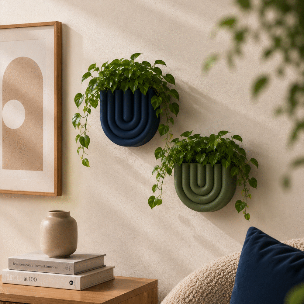 ChatGPT Image Jun 4, 2026, 09_35_03 PM Wall Mounted U-Shape Plant Pot in Custom Colours | Stylish design | Hidden Drip Tray & Removable planting basket