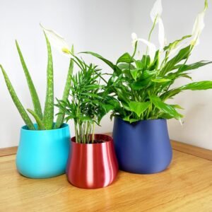 Colourful planter – 3D Printed Bulbous Plant Pot for Indoor Decor | Smooth Curves | Custom colours | Stylish design