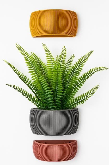 Wall mounted planter | Custom Colours | Hanging planter | Hidden wall mount | Stylish design | Optional Drainage Slots |