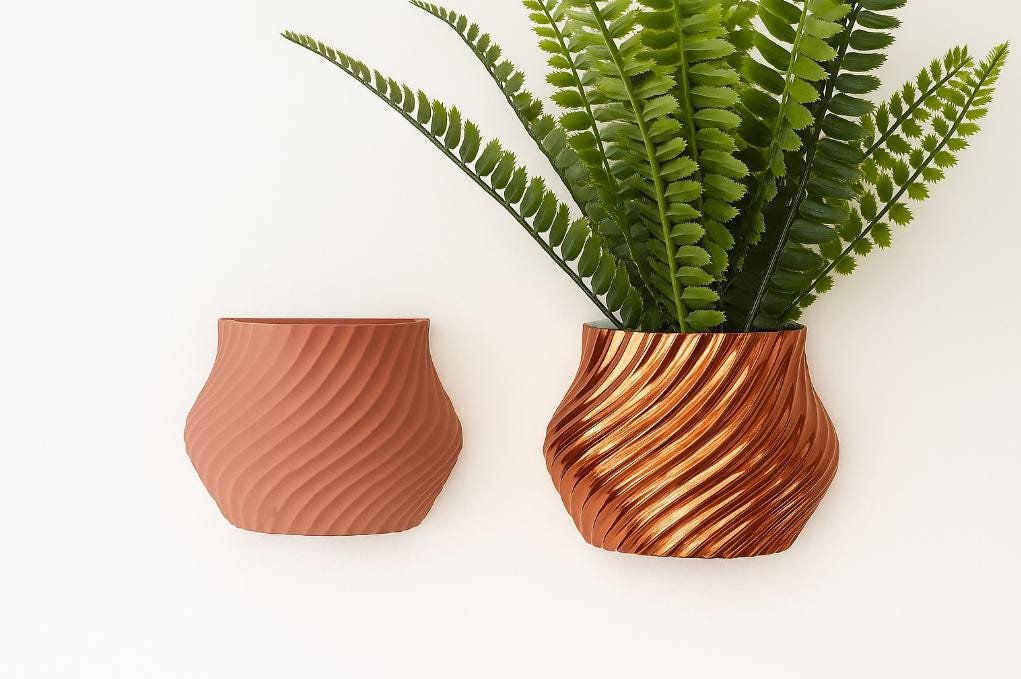Wall Mounted Spiral Plant Pot - Custom Colours