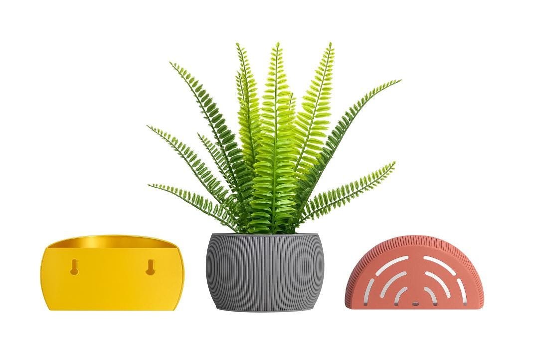 Wall mounted planter | Custom Colours | Hanging planter | Hidden wall mount | Stylish design | Optional Drainage Slots |