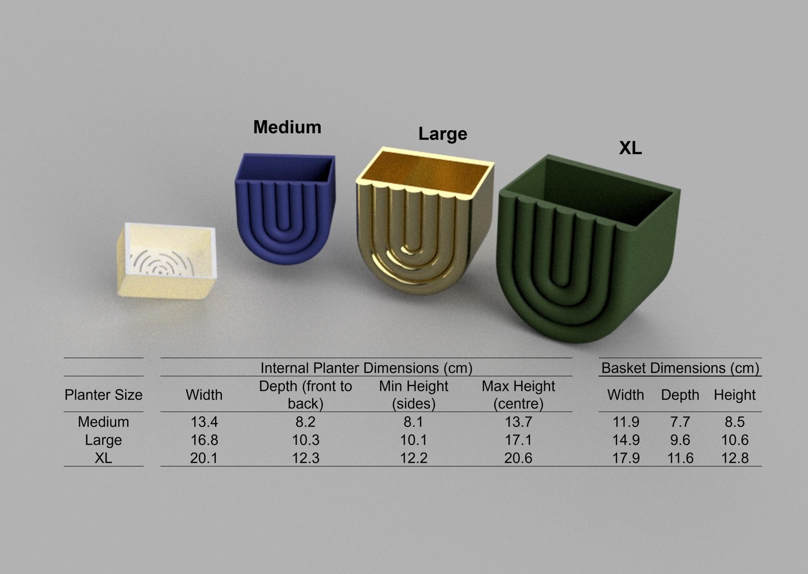 Wall Mounted U-Shape Plant Pot in Custom Colours | Stylish design | Hidden Drip Tray & Removable planting basket