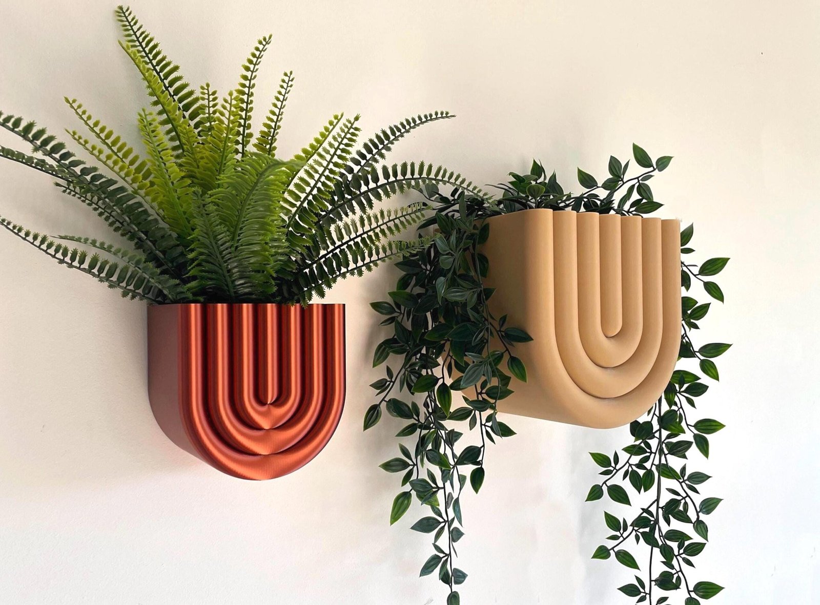 Wall Mounted U-Shape Plant Pot in Custom Colours | Stylish design | Hidden Drip Tray & Removable planting basket