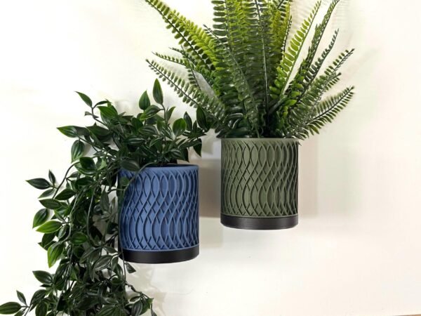 il_fullxfull.7072373212_i7g1.jpg Wave Pattern Wall Mounted Planter with Hidden Drip Tray and Concealed Wall Mount – Sleek, Customizable Minimalist Design Home Decor