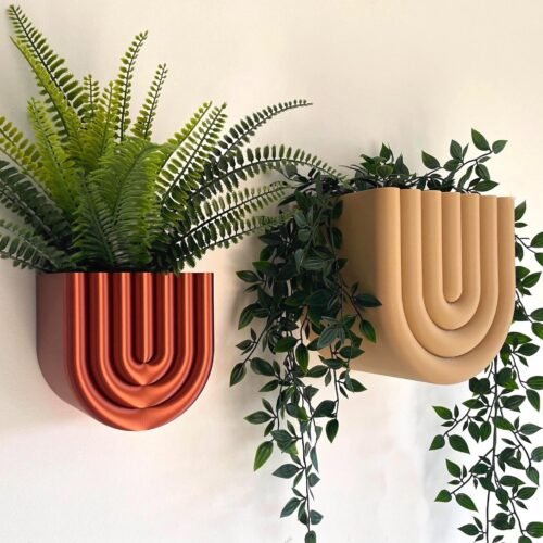 image_01 Wall Mounted U-Shape Plant Pot in Custom Colours | Stylish design | Hidden Drip Tray & Removable planting basket