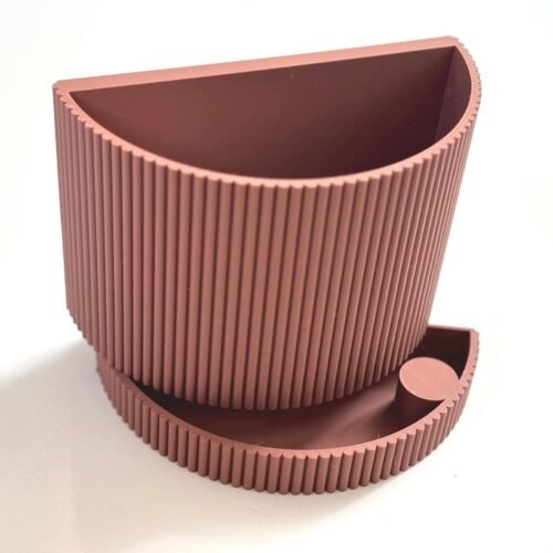image_02 Ribbed wall mounted planter | Hidden wall mount and drip tray | Stylish design | Custom Colours