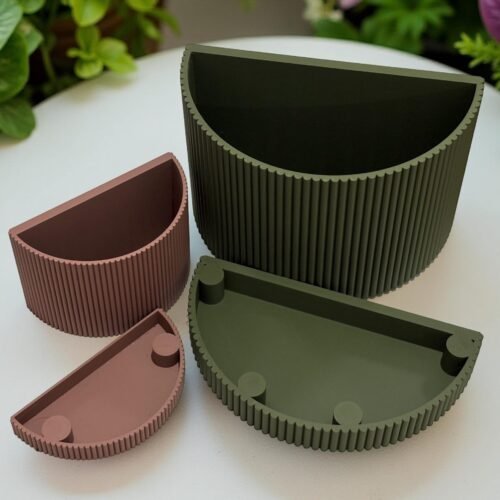 image_04 Ribbed wall mounted planter | Hidden wall mount and drip tray | Stylish design | Custom Colours