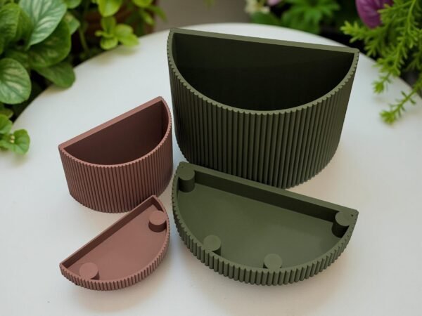 image_04 Ribbed wall mounted planter | Hidden wall mount and drip tray | Stylish design | Custom Colours