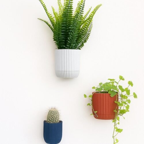 image_05 Modern Wall-Mounted Planter with Hidden Drip Tray - Custom Colour Plant Pot