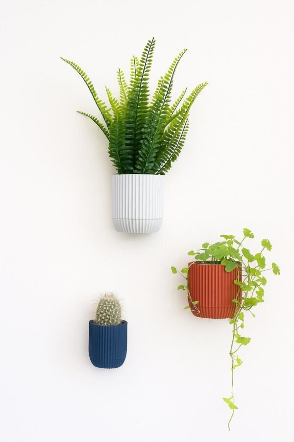 image_05 Modern Wall-Mounted Planter with Hidden Drip Tray - Custom Colour Plant Pot