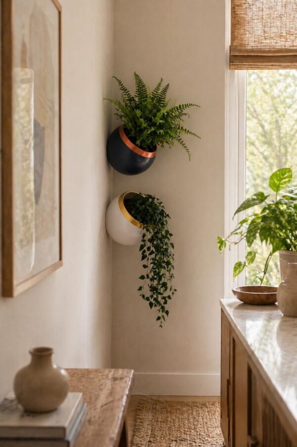 image_05 Spherical Corner Planter: Two-Tone Wall-Mounted Plant Pot