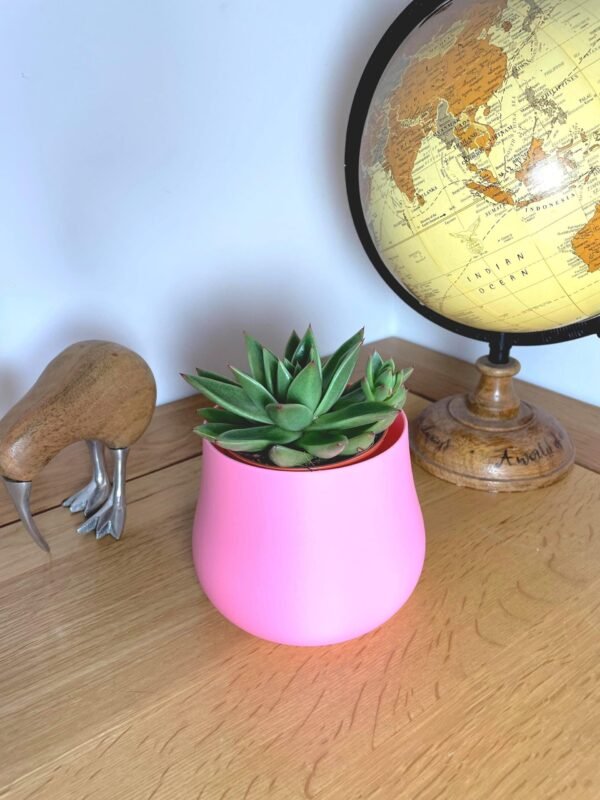 image_06 3D Printed Colorful Planter: Bulbous Indoor Plant Pot, Modern Decor