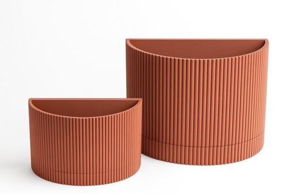 image_06 Ribbed wall mounted planter | Hidden wall mount and drip tray | Stylish design | Custom Colours