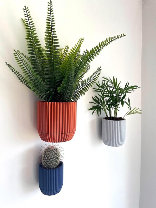 image_07 Modern Wall-Mounted Planter with Hidden Drip Tray - Custom Colour Plant Pot