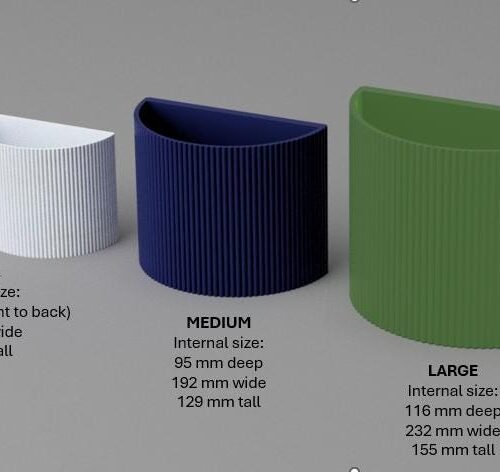 image_09 Ribbed wall mounted planter | Hidden wall mount and drip tray | Stylish design | Custom Colours
