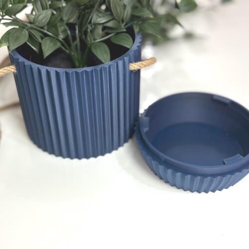 image_02 Modern Minimalist Hanging Planter with Hidden Removable Drip Tray for Drainage