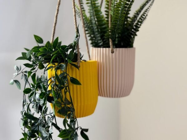 image_03 Modern Minimalist Hanging Planter with Hidden Removable Drip Tray for Drainage