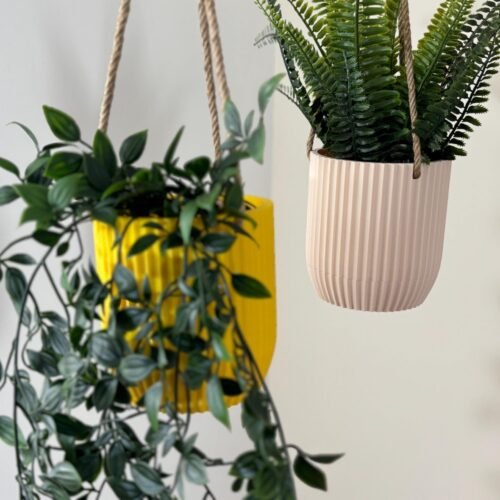 image_06 Modern Minimalist Hanging Planter with Hidden Removable Drip Tray for Drainage