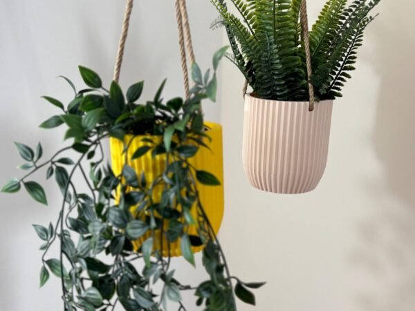 image_06 Modern Minimalist Hanging Planter with Hidden Removable Drip Tray for Drainage